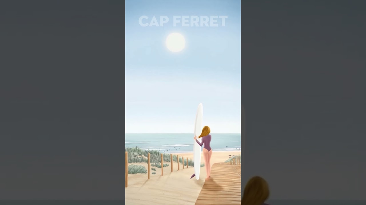 #affichecapferret #affichepersonnalisée #illustration #denadda #poster #affiche #beach #surf
