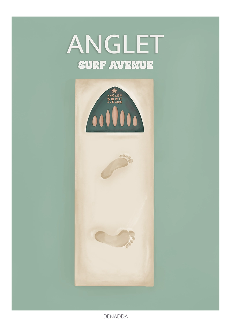 Affiche Anglet « Surf Avenue » – Aperçu