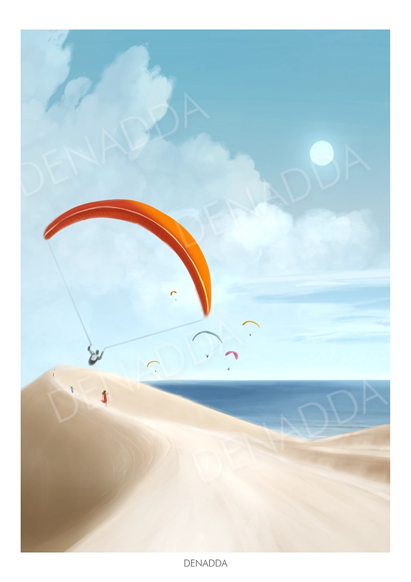 Affiche Dune du Pilat « Les parapentes » – Aperçu