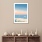 Affiche Lacanau Océan dans un cadre, décoration intérieur, "Inspirer la nature" tableau d'une illustration minimaliste de DENADDA.