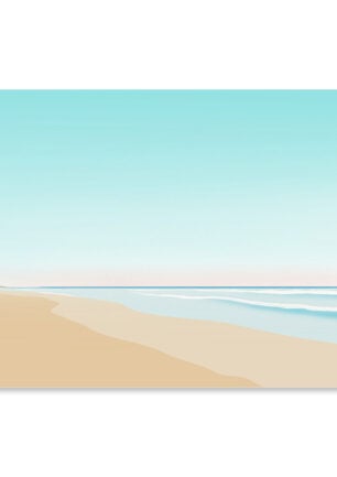 Affiche Lacanau Océan, plage du lion "Flâner" une illustration minimaliste de DENADDA