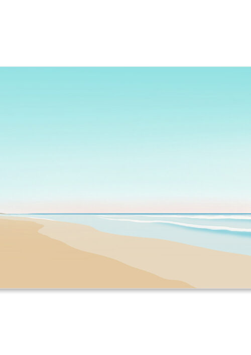 Affiche Lacanau Océan, plage du lion "Flâner" une illustration minimaliste de DENADDA