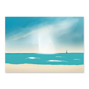 Affiche phare de Cordouan à Soulac-sur-Mer "Éclaircie" une illustration minimaliste de DENADDA