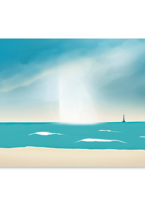 Affiche phare de Cordouan à Soulac-sur-Mer "Éclaircie" une illustration minimaliste de DENADDA