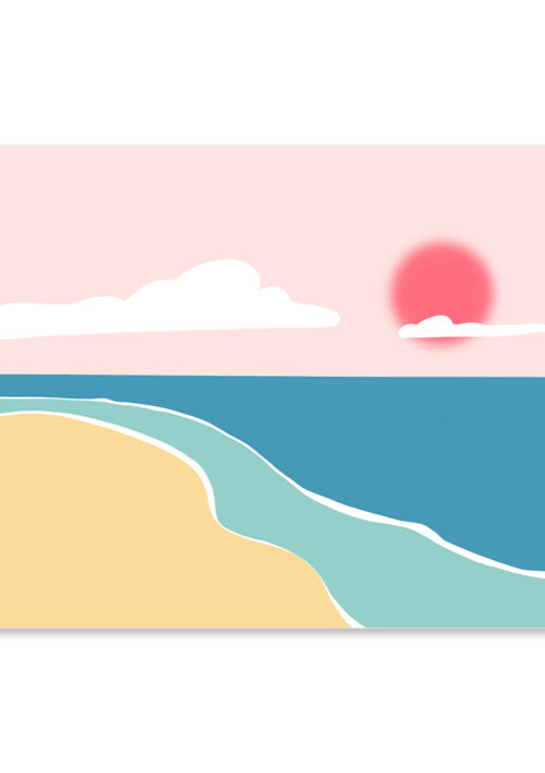 Affiche plage, bord de mer "Playa" une illustration minimaliste de DENADDA