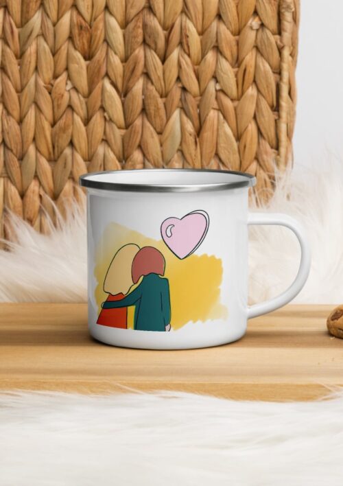 Mug émaillé vintage couple. Collection DENADDA