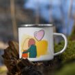 Mug en email vintage couple made with love. Collection DENADDA