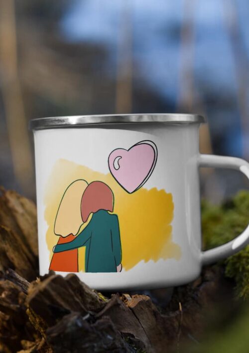 Mug - Made with love Mug en email vintage couple made with love. Collection DENADDA