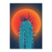 Affiche cactus minimaliste, dessin d'un cactus au coucher du soleil, une illustration minimaliste de DENADDA