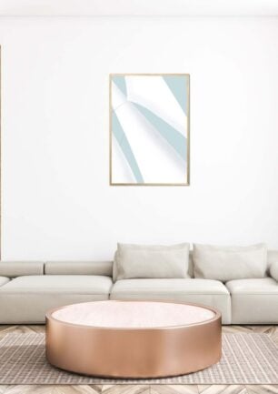 Affiche minimaliste dans un cadre, dessin d'une voile de bateau, poster, décoration intérieur, tableau d'une illustration minimaliste de DENADDA.