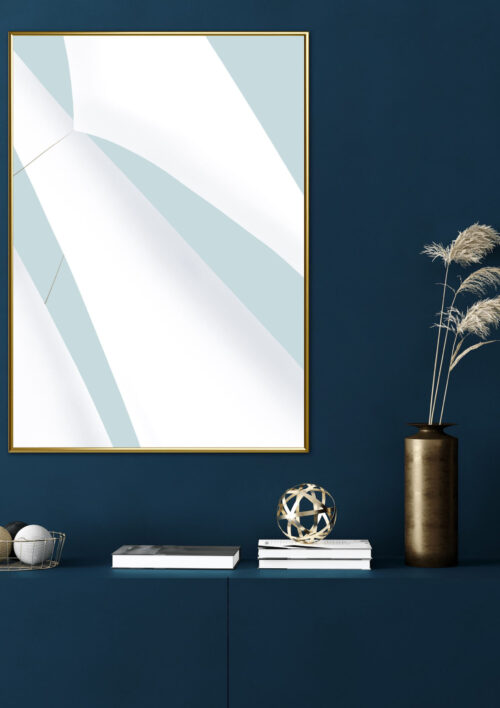 Tableau minimaliste "Under full sail" DENADDA Affiche minimaliste dans un cadre, dessin d'une voile de bateau, poster, décoration murale, intérieur, tableau d'une illustration minimaliste de DENADDA.