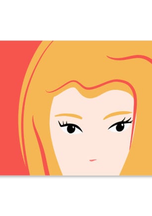 Affiche petite fille, dessin de la petite fille d'Au sommet, une illustration minimaliste de DENADDA