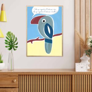 Affiche toucan dans un cadre, dessin d'un toucan avec une citation de Carl Gustav Jung , poster, décoration intérieur, tableau d'une illustration minimaliste de DENADDA.