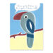 Affiche toucan, dessin d'un toucan avec une citation de Carl Gustav Jung, une illustration minimaliste de DENADDA