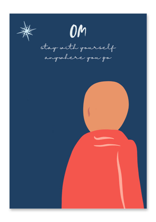 Affiche zen Bouddha, citation spirituel d'un Bouddha, une illustration minimaliste de DENADDA