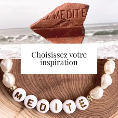 Bracelet message personnalisé. Bijou en perle d'eau douce avec lettres dorés. DENADDA