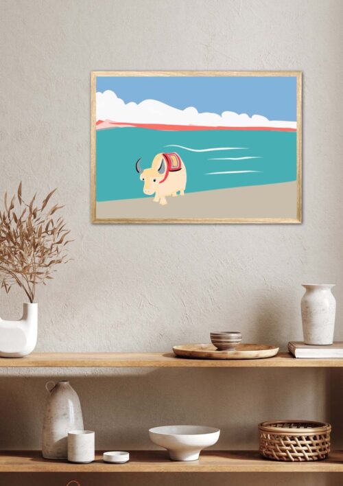 Tableau nature Yack au Tibet "L'origine" DENADDA Tableau décoration intérieur, affiche nature d'un Yack au Tibet. Première illustration de Denadda.