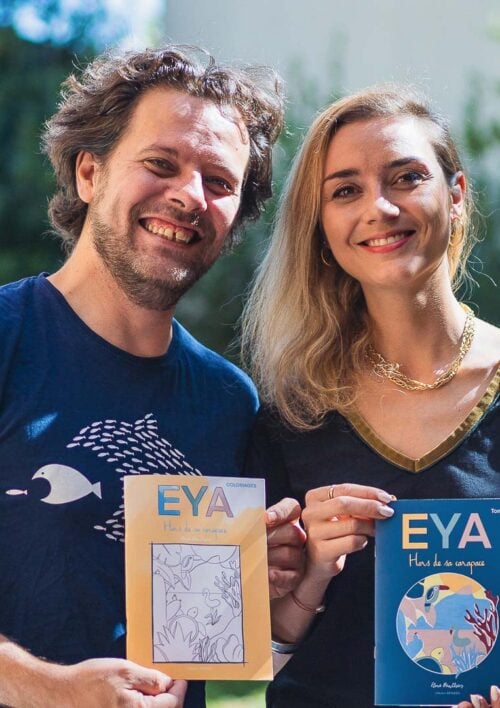 Sam & Elma et le DUO EYA Auteur française, Elma Bouthors présente son livre pour enfant. EYA une petite tortue de mer. Collection DENADDA