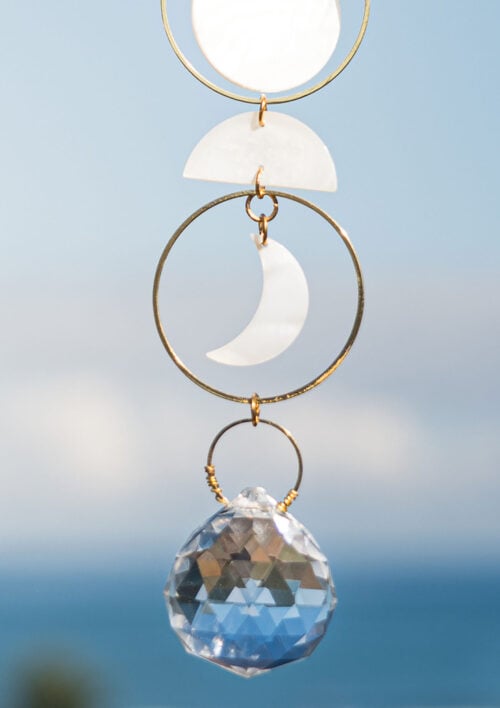 Attrape lumière cristal, suncatcher, lune. DENADDA