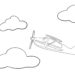 Coloriage petit avion pour enfant avec nuage extrait du livre de coloriage Au sommet de DENADDA