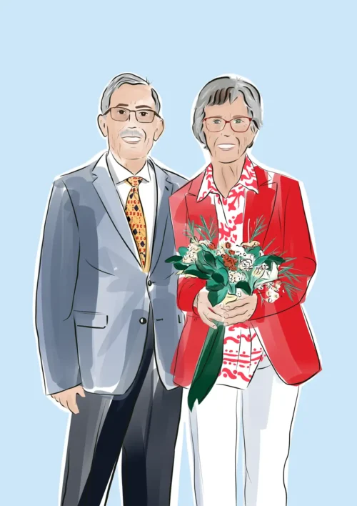 Dessin personnalisé Dessin personnalisé comme cadeau de fête des grands mères. Denadda