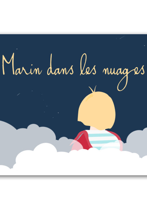Carte poster A5 - Marin dans les nuages Carte poster A5 Marin dans les nuages. Collection DENADDA.