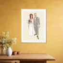 Dessin personnalisé d'un couple qui faite son mariage. Création de Denadda