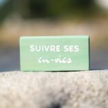 Petite pancarte bois décoration intérieure couleur vert avec message suivre ses envies. Fait main par DENADDA.