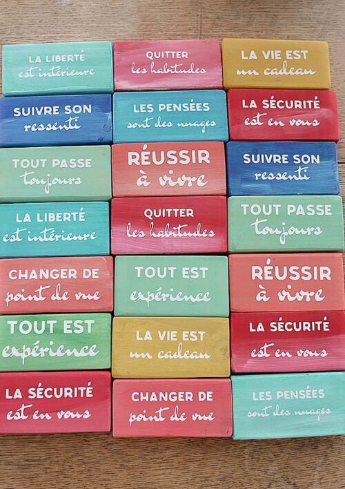 Pancarte bois message zen aphorismes et mieux-être en sophrologie. Création artisanale par DENADDA
