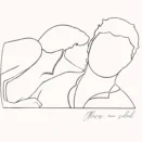 Dessin minimaliste couple. Denadda.