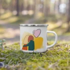 Mug émaillé couple amoureux. Collection DENADDA