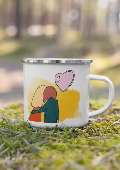 Mug - Made with love Mug émaillé couple amoureux. Collection DENADDA