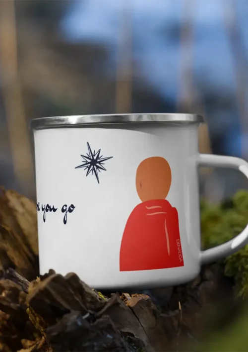 Mug émaillé zen avec bouddha. Collection DENADDA