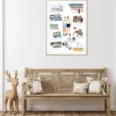 Poster personnalisé couple. Portrait personnalisé couple avec plusieurs dessins qui racontent leur histoire.