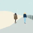 Dessin meilleure amie de dos personnalisé. Une affiche personnalisée de DENADDA.