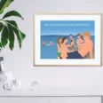 Affiche personnalisée de 7 meilleurs amis avec texte dans un cadre. Style illustration dessiné par DENADDA. Cadeau original