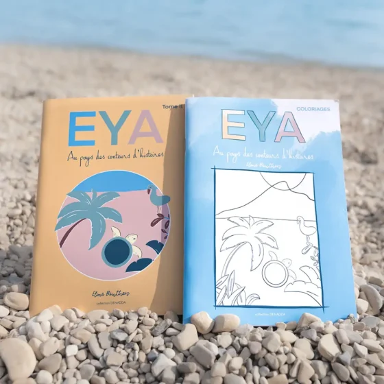Coffret Duo du tome II d'Eya. Livre et son livret de coloriage. Collection DENADDA