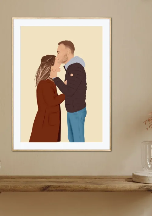 Illustration personnalisée illustration personnalisée d'un couple. Denadda.