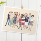 Affiche dessin famille nombreuse personnalisé par Denadda.