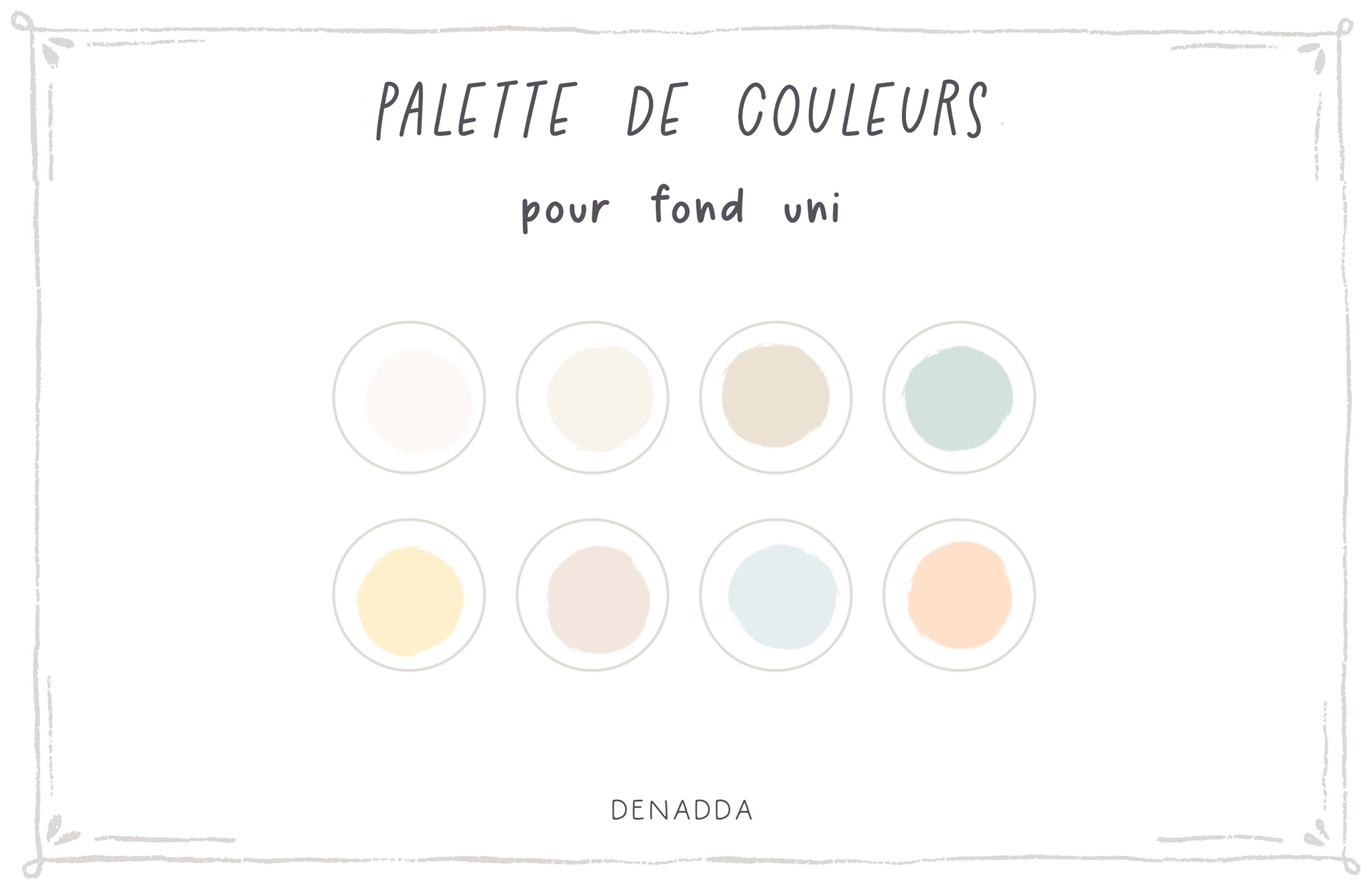 Palette de couleurs pastel Denadda pour fond uni.