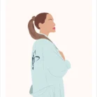 Portrait minimaliste d'une femme, un dessin sans visage à partir d'une photo. Une illustration minimaliste personnalisée par Denadda.