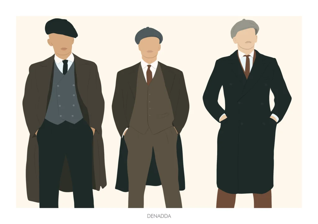 Portrait sans visage Peaky Blinders après personnalisation par Denadda en illustration minimaliste.