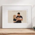 Cadre couple en illustration personnalisée. Un portrait personnalisé par Denadda.