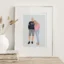 Portrait d'un couple personnalisé avec un chien. Une affiche personnalisée par Denadda.