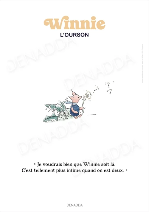 Affiche Porcinet - Winnie l'ourson Affiche Porcinet de Winnie l'ourson. Une illustration de Denadda inspirée par A.A. Milne & E.H. Shepard.