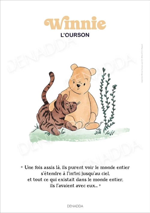 Affiche Tigrou et Winnie l'ourson Affiche Tigrou et Winnie l'ourson. Une illustration de Denadda inspirée par A.A. Milne & E.H. Shepard.