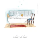 Affiche Winnie l'ourson, L'heure du bain. Une illustration de Denadda inspirée par A.A. Milne & E.H. Shepard.