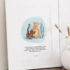 Cadre Tigrou et Winnie l'ourson. Une illustration de Denadda inspirée par A.A. Milne & E.H. Shepard.