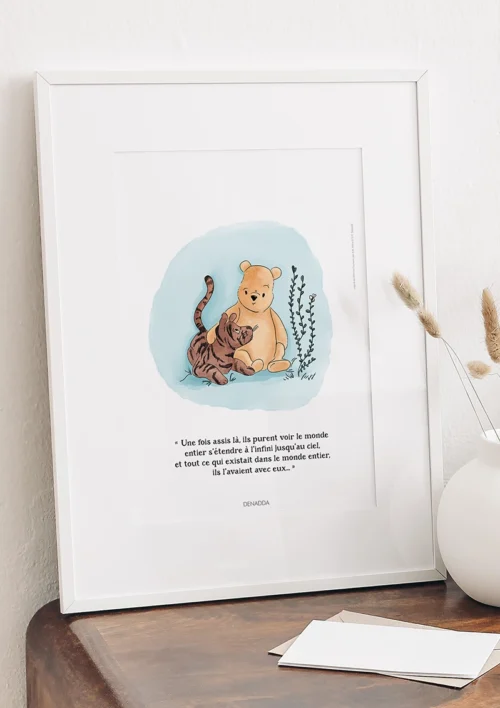 Cadre Tigrou et Winnie l'ourson Cadre Tigrou et Winnie l'ourson. Une illustration de Denadda inspirée par A.A. Milne & E.H. Shepard.