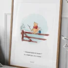 Cadre Winnie l'ourson et l'amour. Une illustration de Denadda inspirée par A.A. Milne & E.H. Shepard.